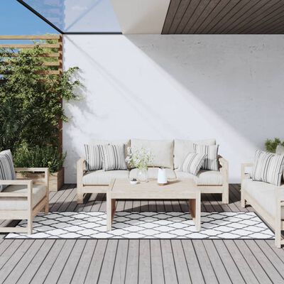 vidaXL Outdoor Rug Grey and White 80x250 cm Reversible Design