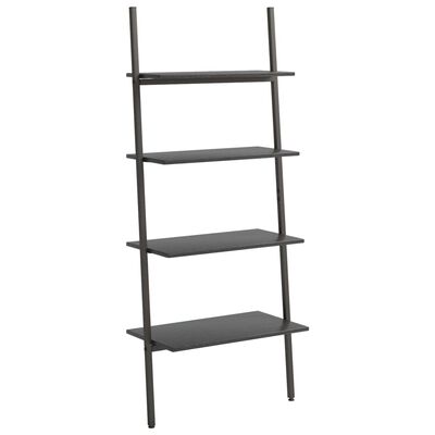 vidaXL 4-Tier Leaning Shelf Black 64x34x150.5 cm