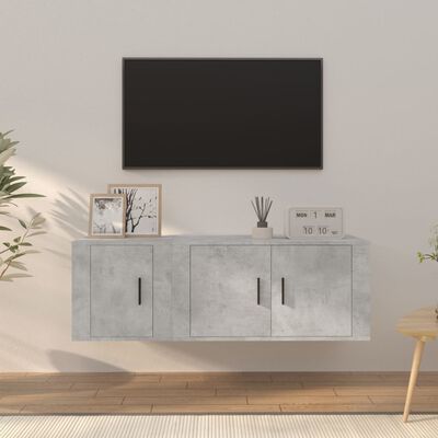 vidaXL 2 Piece TV Cabinet Set Concrete Grey Engineered Wood