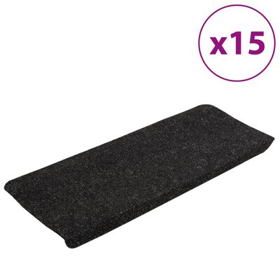 vidaXL Stair Mats Self-adhesive 15 pcs 65x24.5x3.5 cm Anthracite