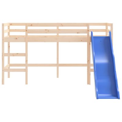 vidaXL Kids' Loft Bed without Mattress with Slide 80x200 cm