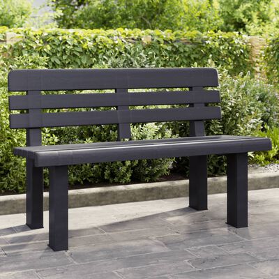 vidaXL Garden Bench Anthracite 110x52x71 cm Polypropylene