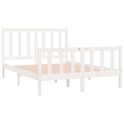 vidaXL Bed Frame without Mattress White 140x190 cm Solid Wood