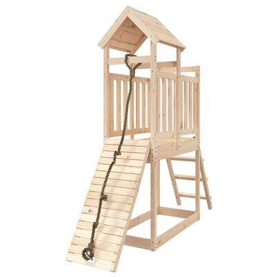 vidaXL Playhouse with Climbing Wall Solid Wood Pine