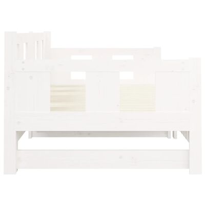 vidaXL Pull-out Day Bed without Mattress White 2x(80x200) cm