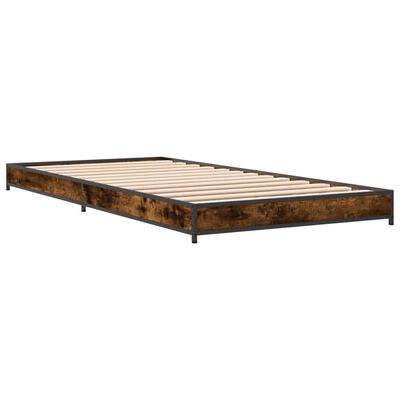 vidaXL Bed Frame without Mattress Smoked Oak 90x190 cm Single