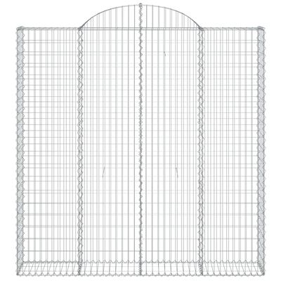 vidaXL Arched Gabion Basket 200x30x200/220 cm Galvanised Iron