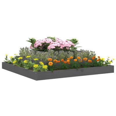 vidaXL Planter Grey 110x110x27 cm Solid Wood Pine