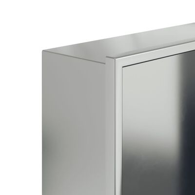 vidaXL Shower Niche Brushed Silver 32x62x9 cm Stainless Steel