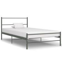 vidaXL Bed Frame without Mattress Grey Metal 90x200 cm