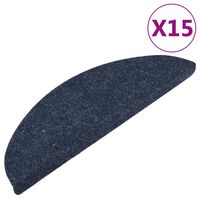 vidaXL Stair Mats Self-adhesive 15 pcs 56x17x3 cm Blue