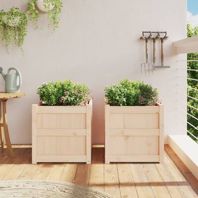 vidaXL Garden Planters 2 pcs Solid Wood Pine