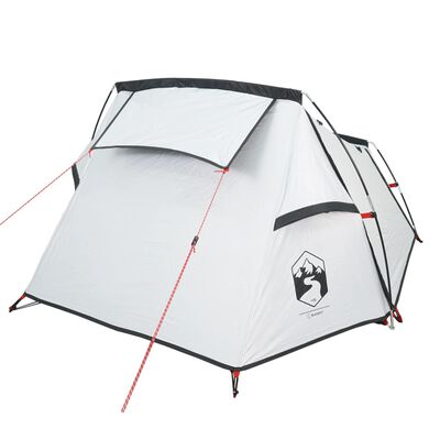 vidaXL Camping Tent Tunnel 2-Person White Blackout Fabric Waterproof