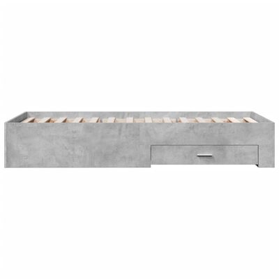 vidaXL Bed Frame with Drawers Concrete Grey 75x190 cm Small Single Engineered Wood