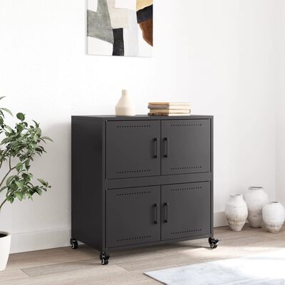 vidaXL Sideboard Black 68x39x72 cm Steel