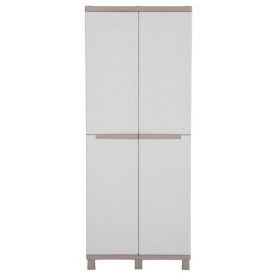 vidaXL Storage Cabinet with 2 Doors 68x37.5x170 cm Light Grey and Beige