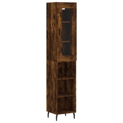 vidaXL Highboard Smoked Oak 34.5x34x180 cm Engineered Wood