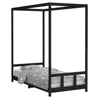 vidaXL Kids Bed Frame Black 90x190 cm Solid Wood Pine