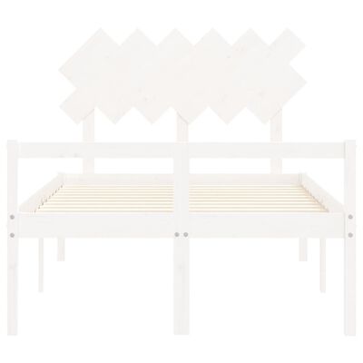 vidaXL Senior Bed without Mattress White Double Solid Wood