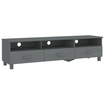 vidaXL TV Cabinet HAMAR Dark Grey 158x40x40 cm Solid Wood Pine