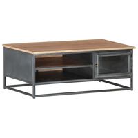 vidaXL Coffee Table Grey 90x50x35 cm Solid Acacia Wood