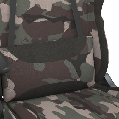 vidaXL Swivel Gaming Chair with Footrest Black and Camouflage Fabric