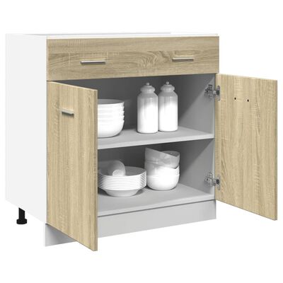 vidaXL Drawer Bottom Cabinet Sonoma Oak 80x46x81.5 cm Engineered Wood