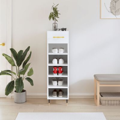 vidaXL Shoe Cabinet White 30x35x105 cm Engineered Wood