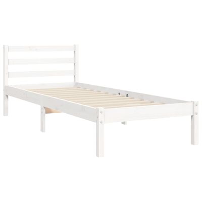 vidaXL Bed Frame without Mattress White 100x200 cm Solid Wood