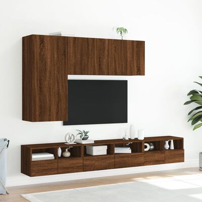 vidaXL TV Wall Cabinet Brown Oak 60x30x30 cm Engineered Wood