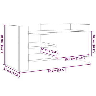 vidaXL TV Cabinet Sonoma Oak 80x35x40 cm Engineered Wood