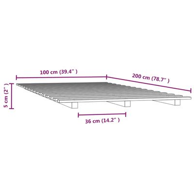 vidaXL Bed Frame without Mattress 100x200 cm Solid Wood Pine