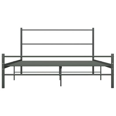 vidaXL Bed Frame with Headboard without Mattress Grey 160x200 cm Metal