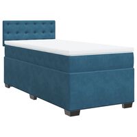 vidaXL Box Spring Bed with Mattress Dark Blue 80x200 cm Velvet