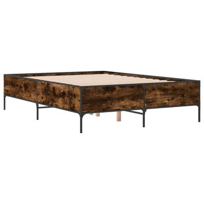 vidaXL Bed Frame without Mattress Smoked Oak 160x200 cm