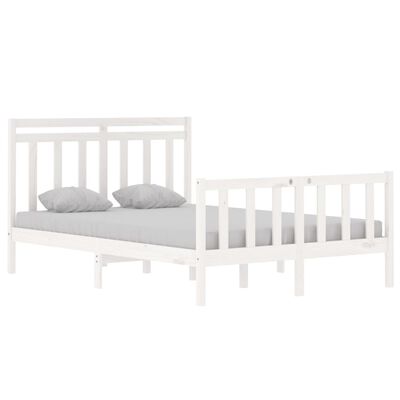 vidaXL Bed Frame without Mattress White 120x190 cm Small Double Solid Wood