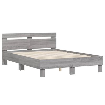 vidaXL Bed Frame without Mattress Grey Sonoma 120x200 cm