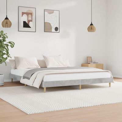 vidaXL Bed Frame without Mattress Concrete Grey 200x200 cm