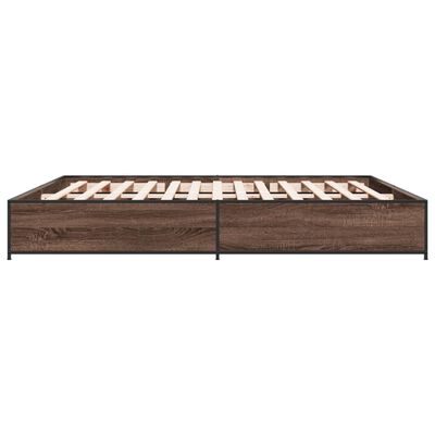 vidaXL Bed Frame without Mattress Brown Oak 180x200 cm Super King