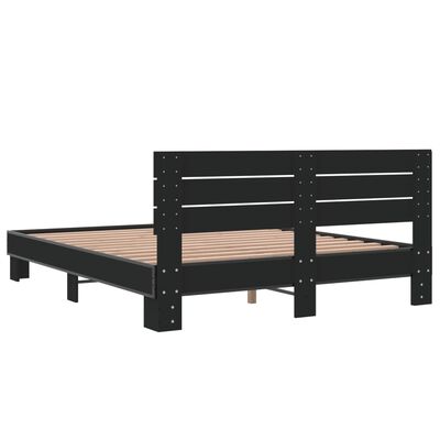 vidaXL Bed Frame without Mattress Black 160x200 cm