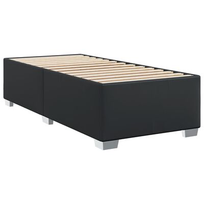 vidaXL Box Spring Bed with Mattress Black 90x190 cm Faux Leather