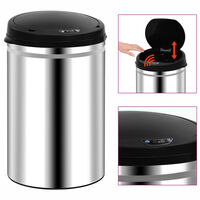 vidaXL Automatic Sensor Dustbin 30 L Stainless Steel