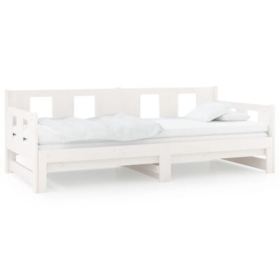 vidaXL Pull-out Day Bed without Mattress White 2x(80x200) cm