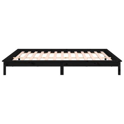 vidaXL LED Bed Frame without Mattress Black 200x200 cm Solid Wood