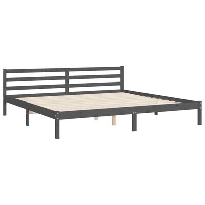 vidaXL Bed Frame without Mattress Grey 200x200 cm Solid Wood