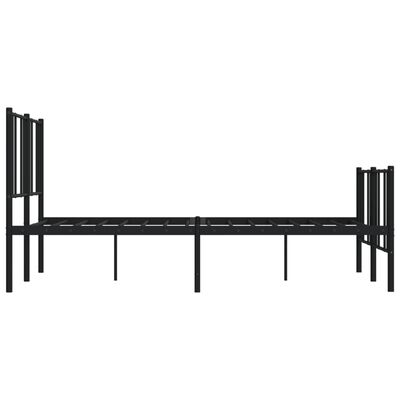 vidaXL Metal Bed Frame without Mattress with Footboard Black 140x190 cm