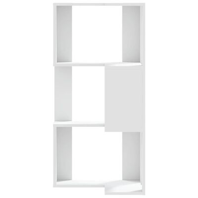 vidaXL Corner Bookcase 3-Tier White 50x50x102 cm Engineered Wood