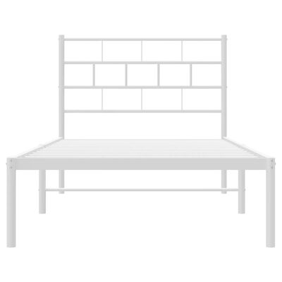 vidaXL Metal Bed Frame without Mattress with Headboard White 80x200 cm