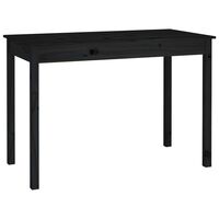 vidaXL Dining Table Black 110x55x75 cm Solid Wood Pine