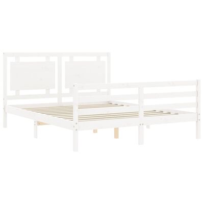 vidaXL Bed Frame without Mattress White 160x200 cm Solid Wood